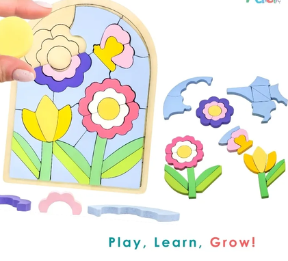 Flowers Building Blocks Puzzle